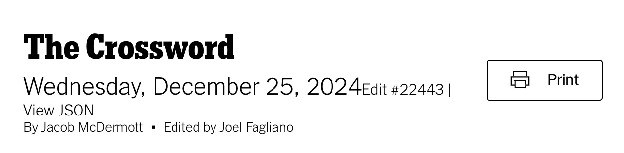 New crossword header